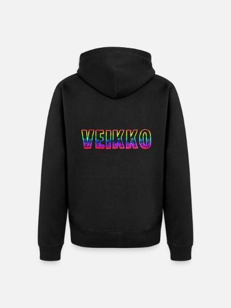 veikko rs regenbogen - Unisex Premium Bio Zip Hoodie - Schwarz