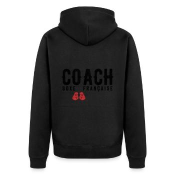Coach Boxe Française Entraineur de Boxe Française - Veste à capuche bio Premium Unisexe - noir - Dos - Nico (187cm)