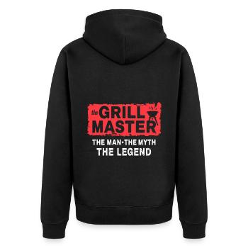 Le dicton culte des grillades Grillmaster BBQ - Veste à capuche bio Premium Unisexe - noir - Dos - Nico (187cm)