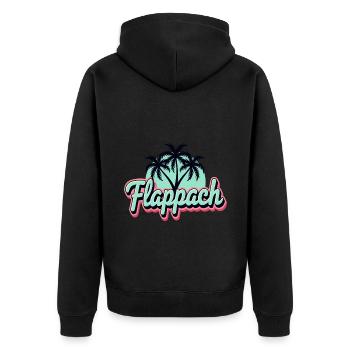 Flappach Ravensburg Palmen - Unisex Premium Bio Zip Hoodie - Schwarz - Hinten - Nico (187cm)