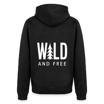 Nature Forêt Sauvage et Libre - Veste à capuche bio Premium Unisexe - noir - Dos - Nico (187cm)