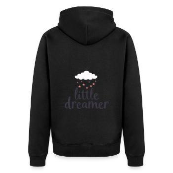 Little Dreamer Cloud Stars - Unisex Premium Organic Zip Hoodie - black - Back - Nico (187cm)