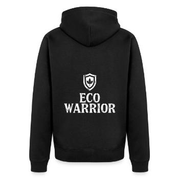 Eco Warrior Nature Conservation Environmental Protection - Unisex Premium Organic Zip Hoodie - black - Back - Nico (187cm)
