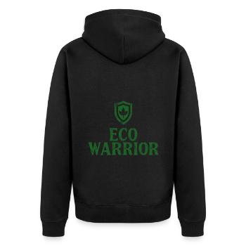 Eco Warrior Nature Conservation Environmental Protection - Unisex Premium Organic Zip Hoodie - black - Back - Nico (187cm)