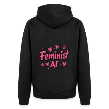Féministe AF Déclaration Dicton - Veste à capuche bio Premium Unisexe - noir - Dos - Nico (187cm)