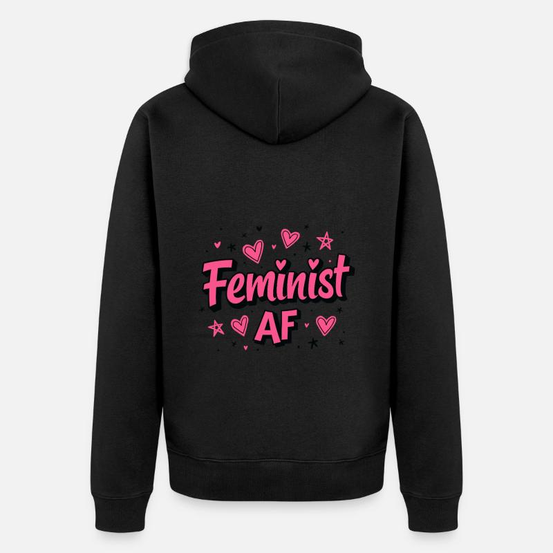Féministe AF Déclaration Dicton - Veste à capuche bio Premium Unisexe - noir