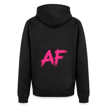 Féministe AF Déclaration Dicton - Veste à capuche bio Premium Unisexe - noir - Dos - Nico (187cm)