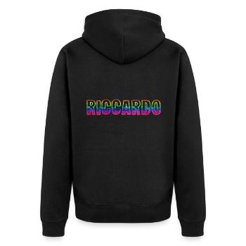 riccardo rs arc-en-ciel - Veste à capuche bio Premium Unisexe - noir - Dos - Nico (187cm)