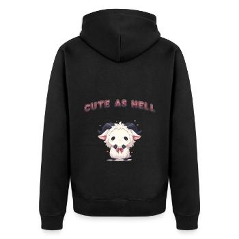 Cute As Hell - Unisex Premium Bio Zip Hoodie - Schwarz - Hinten - Nico (187cm)