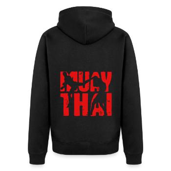 Cadeau de boxe thaïlandaise Muay Thai - Veste à capuche bio Premium Unisexe - noir - Dos - Nico (187cm)