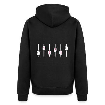 1971 geburtstag dj jubiläum sound engineer - Unisex Premium Bio Zip Hoodie - Schwarz - Hinten - Nico (187cm)