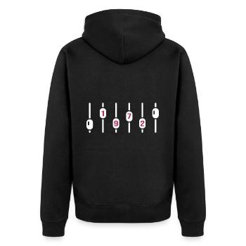 1972 geburtstag dj jubiläum sound engineer - Unisex Premium Bio Zip Hoodie - Schwarz - Hinten - Nico (187cm)