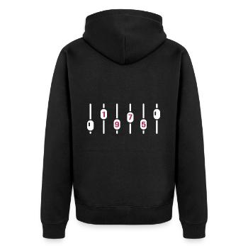 1975 geburtstag dj jubiläum sound engineer disco - Unisex Premium Bio Zip Hoodie - Schwarz - Hinten - Nico (187cm)