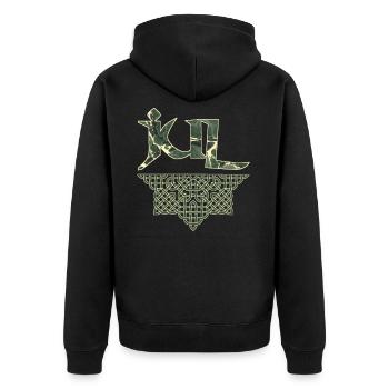 jul e 226 - Unisex Premium Bio Zip Hoodie - Schwarz - Hinten - Nico (187cm)