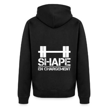 shape en chargement cadeau blague muscu humour - Veste à capuche bio Premium Unisexe - noir - Dos - Nico (187cm)