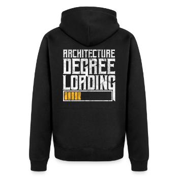 Architekt - Unisex Premium Bio Zip Hoodie - Schwarz - Hinten - Nico (187cm)
