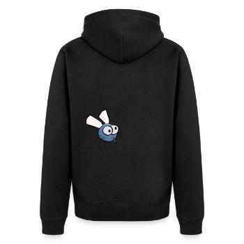fly - Unisex Premium Organic Zip Hoodie - black - Back - Nico (187cm)