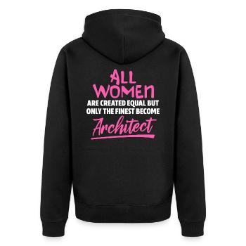 Architekt Frau - Unisex Premium Bio Zip Hoodie - Schwarz - Hinten - Nico (187cm)