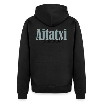 Aitatxi d amour humour grand père basque - Veste à capuche bio Premium Unisexe - noir - Dos - Nico (187cm)