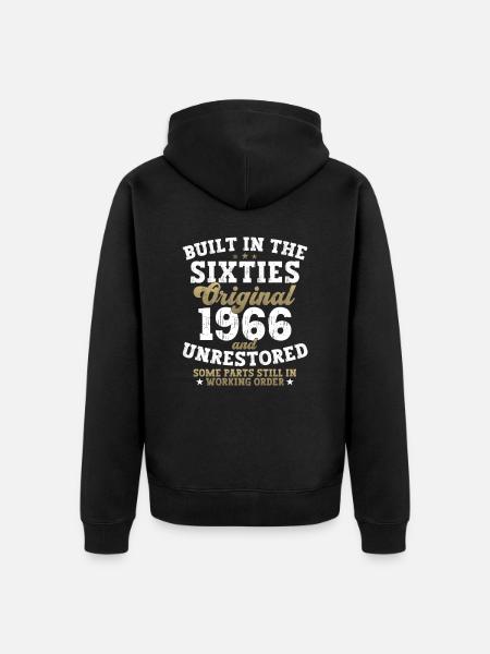 Built in the sixties 1966 56. Geburtstag Herren - Premium økologisk unisex-hættejakke - sort