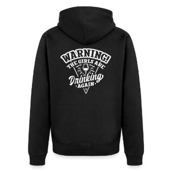 WOMEN DRINK BEER AGAIN ALCOHOL SCHNAPPS MOTIF - Unisex Premium Organic Zip Hoodie - black - Back - Nico (187cm)