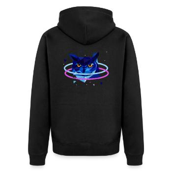 HIBOU GRAND-DUC HIBOU HIBOU 90s 80s MOTIFS NÉON CADEAU - Veste à capuche bio Premium Unisexe - noir - Dos - Nico (187cm)