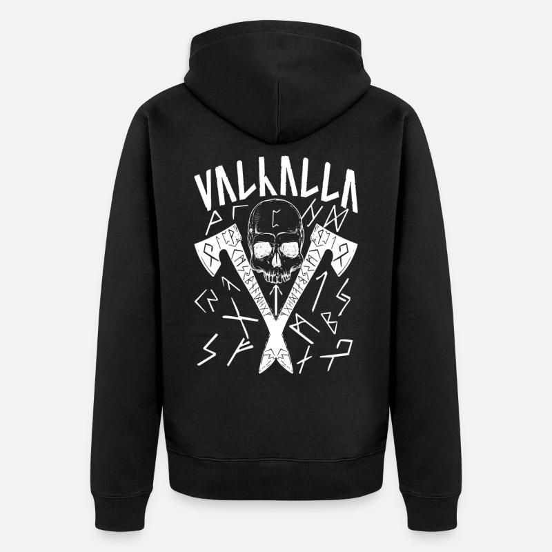 Valhalla Runes - Unisex Premium Bio Zip Hoodie - Schwarz