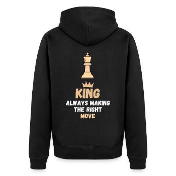 Chess Saying Gift Checkmate Queens Gambit - Unisex Premium Organic Zip Hoodie - black - Back - Nico (187cm)