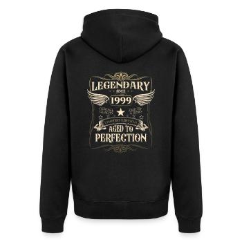 Legendary since 1999 23rd birthday gift Awesome - Unisex Premium Organic Zip Hoodie - black - Back - Nico (187cm)