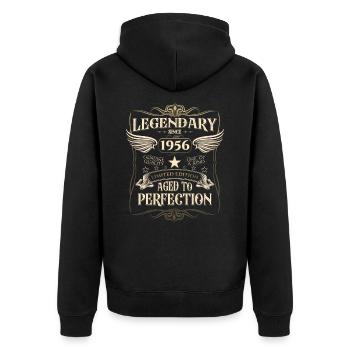 Legendär seit 1956 66. Geburtstag Geschenk Awesome - Unisex Premium Bio Zip Hoodie - Schwarz - Hinten - Nico (187cm)