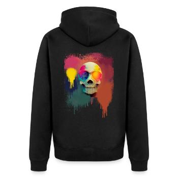 rainbow skull - Veste à capuche bio Premium Unisexe - noir - Dos - Nico (187cm)