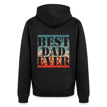 Best father ever - Unisex Premium Organic Zip Hoodie - black - Back - Nico (187cm)