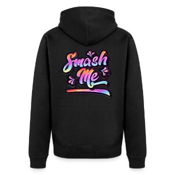 Smash Me | Jugendwort 2022 - Unisex Premium Organic Zip Hoodie - black - Back - Nico (187cm)