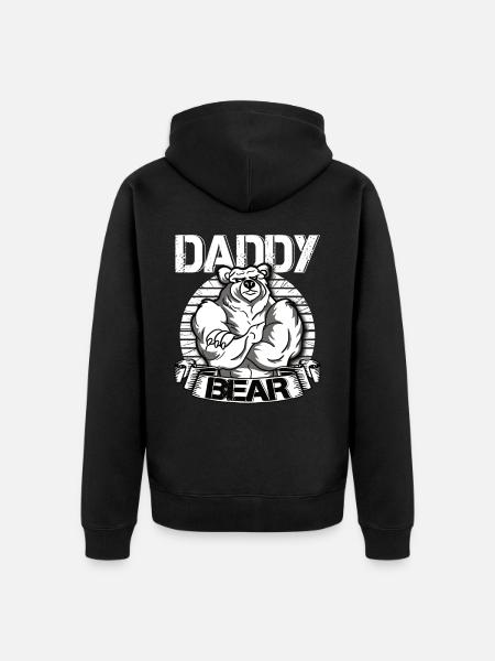 Daddy Bear - Unisex Premium Organic Zip Hoodie - black