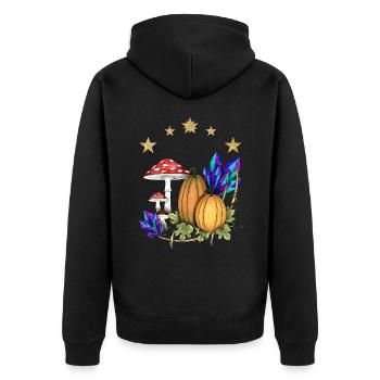 Pumpkins in Magic Land - Unisex Premium Organic Zip Hoodie - black - Back - Nico (187cm)