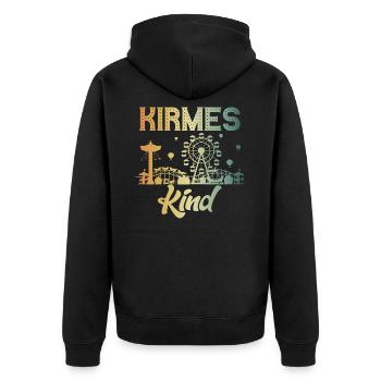 Kirmeskind Jahrmarkt Rummel Volksfest Schausteller - Unisex Premium Bio Zip Hoodie - Schwarz - Hinten - Nico (187cm)