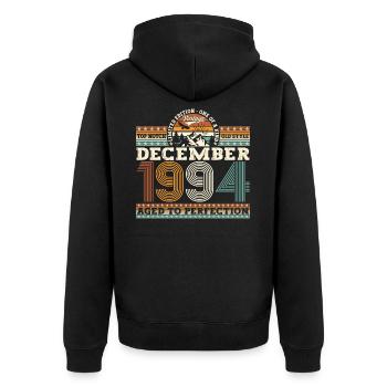 Décembre Né 1994 Cadeau du 28e anniversaire - Veste à capuche bio Premium Unisexe - noir - Dos - Nico (187cm)