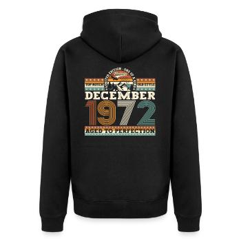 Décembre Né en 1972 Cadeau du 50e anniversaire - Veste à capuche bio Premium Unisexe - noir - Dos - Nico (187cm)