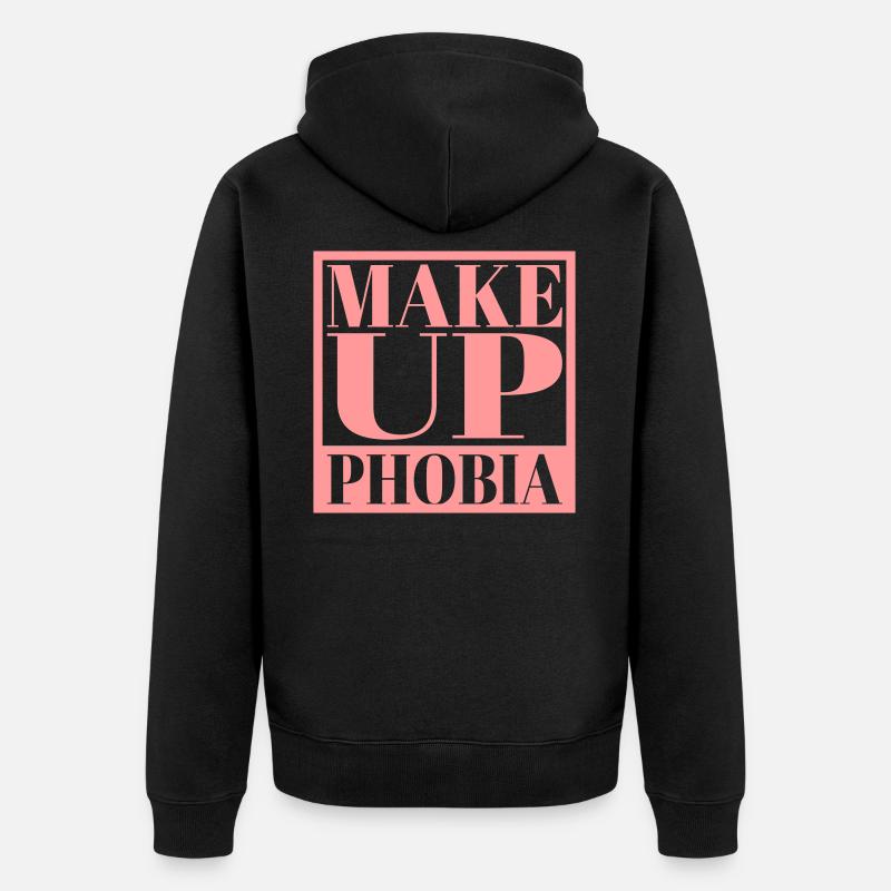 Maquillage Phobie | Pas de maquillage | Couleur changeable - Veste à capuche bio Premium Unisexe - noir