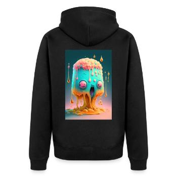 Zombie Frozen - Unisex Premium Organic Zip Hoodie - black - Back - Nico (187cm)