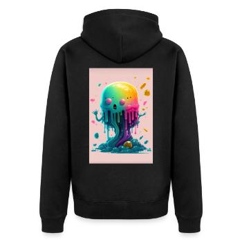 Zombie Frozen - Unisex Premium Organic Zip Hoodie - black - Back - Nico (187cm)