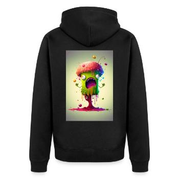 Zombie Frozen - Unisex Premium Organic Zip Hoodie - black - Back - Nico (187cm)