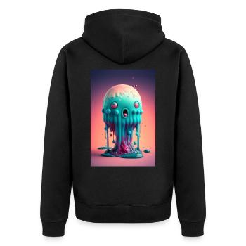 Zombie Frozen - Unisex Premium Organic Zip Hoodie - black - Back - Nico (187cm)