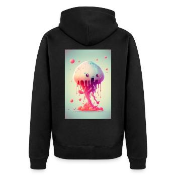 Zombie Frozen - Unisex Premium Organic Zip Hoodie - black - Back - Nico (187cm)