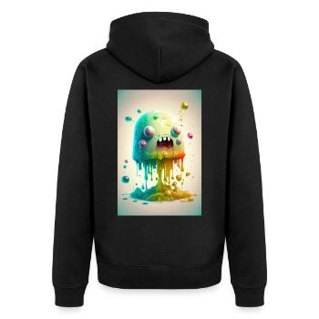 Zombie Frozen - Unisex Premium Organic Zip Hoodie - black - Back - Nico (187cm)