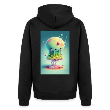 Zombie Frozen - Unisex Premium Organic Zip Hoodie - black - Back - Nico (187cm)