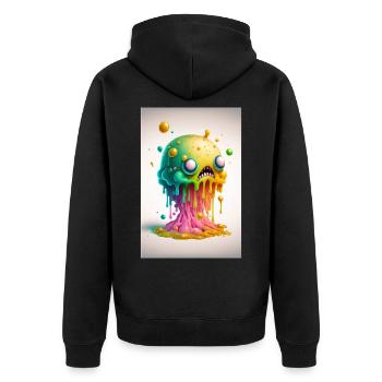 Zombie Frozen - Unisex Premium Organic Zip Hoodie - black - Back - Nico (187cm)