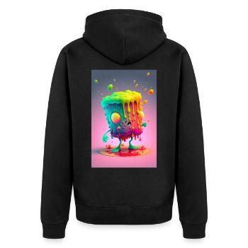 Zombie Frozen - Unisex Premium Organic Zip Hoodie - black - Back - Nico (187cm)