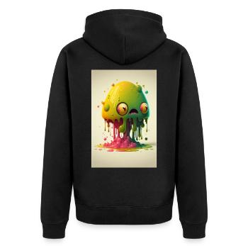 Zombie Frozen - Unisex Premium Organic Zip Hoodie - black - Back - Nico (187cm)