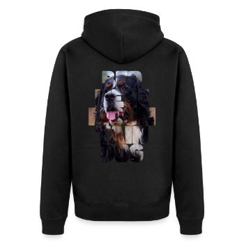 Berner Sennenhund - Unisex Premium Bio Zip Hoodie - Schwarz - Hinten - Nico (187cm)